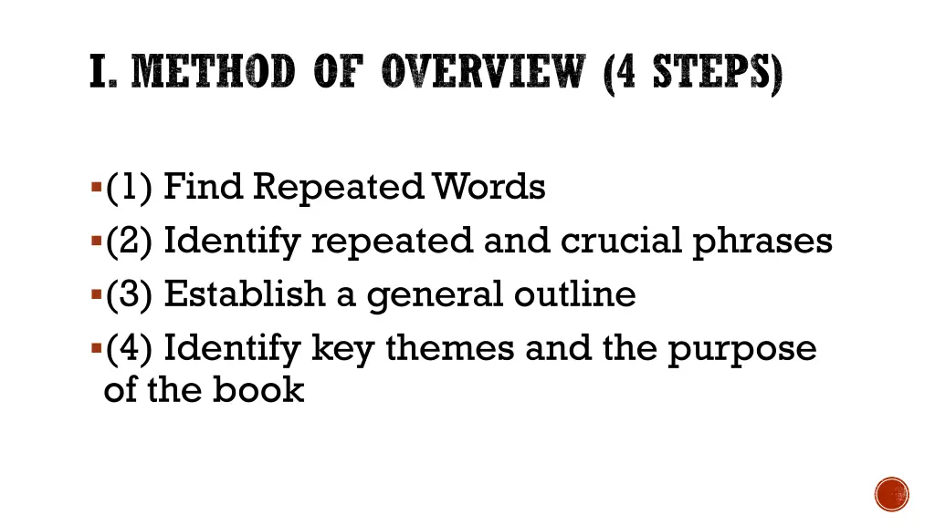 i method of overview 4 steps