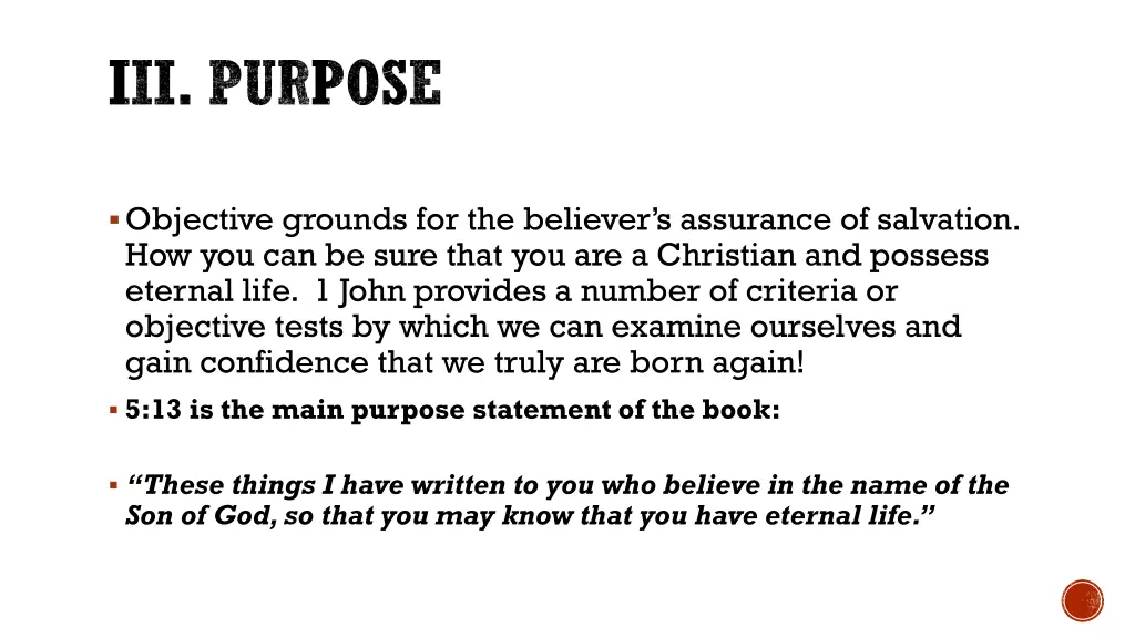 iii purpose