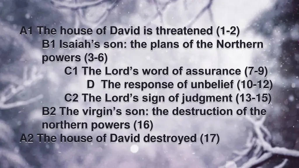 a1 the house of david is threatened 1 2 b1 isaiah