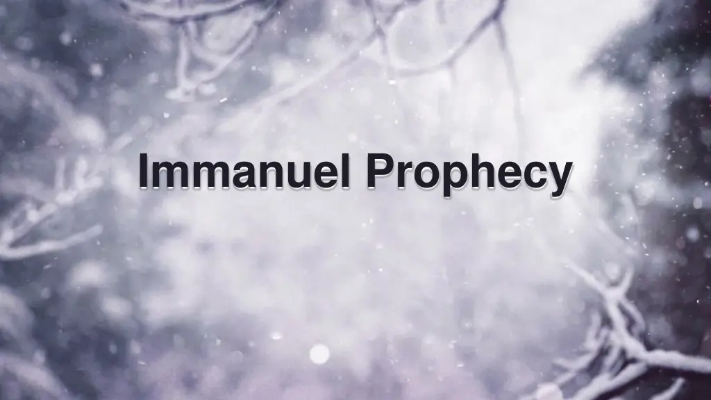immanuel prophecy