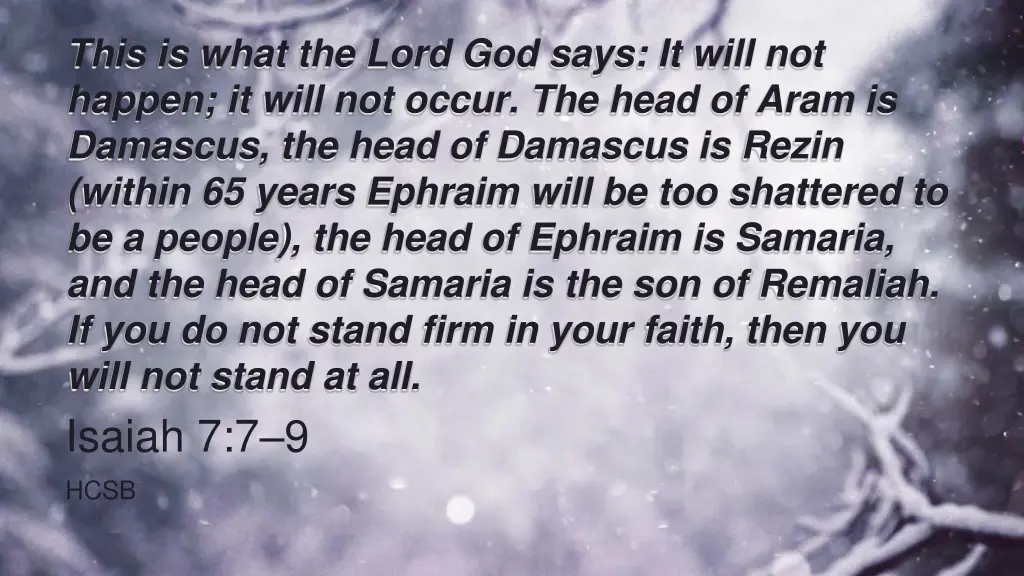 this is what the lord god says it will not happen