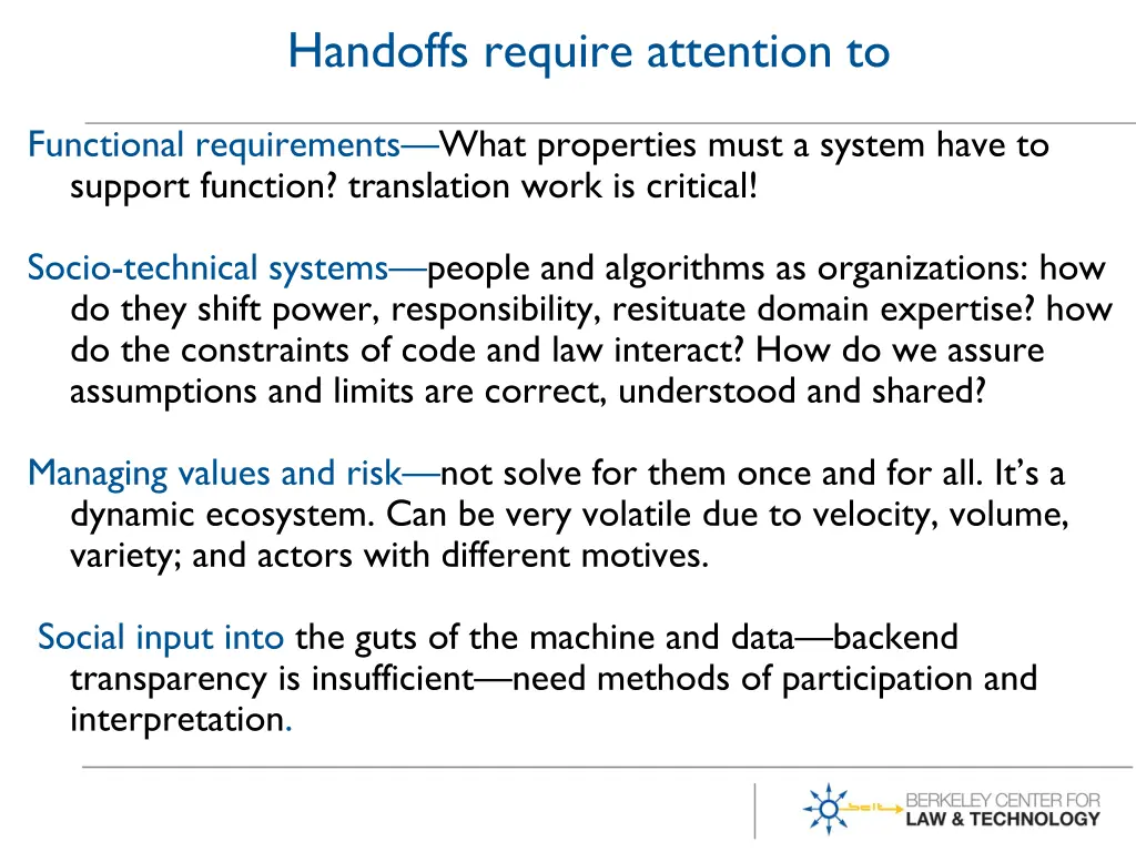 handoffs require attention to