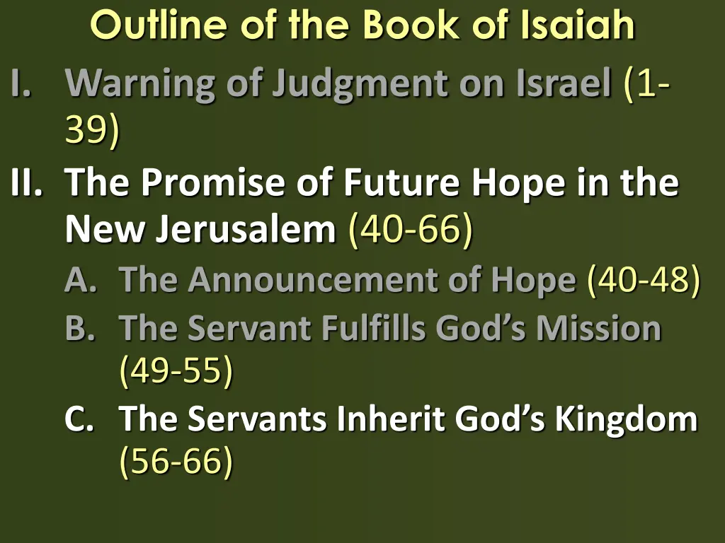 outline of the book of isaiah i warning