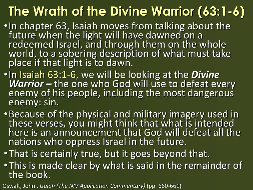 the wrath of the divine warrior 63 1 6 in chapter