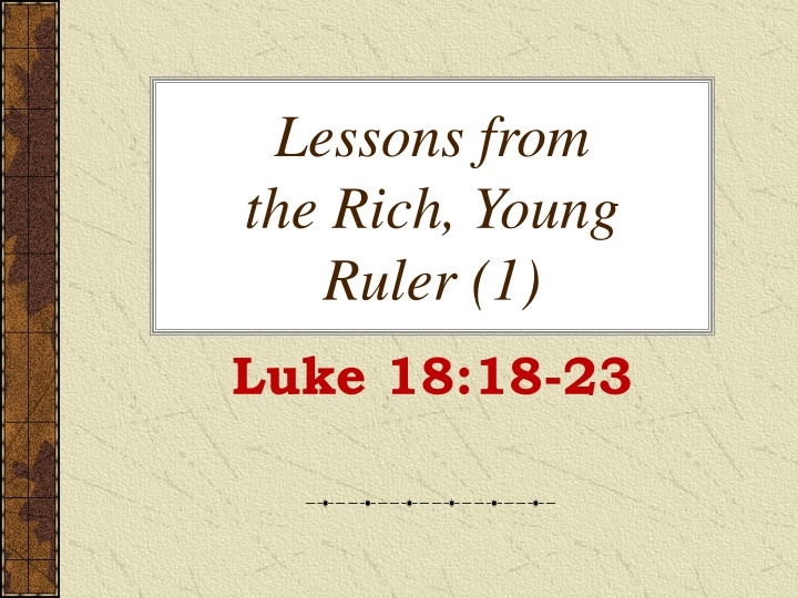 lessons from the rich young ruler 1