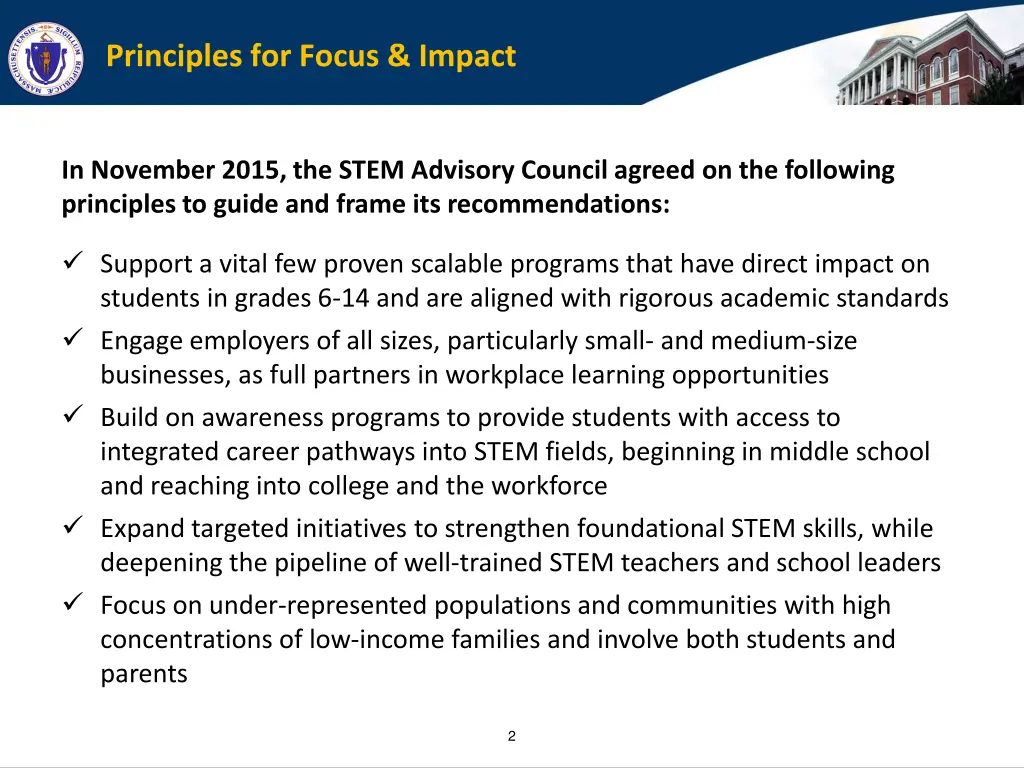 principles for focus impact