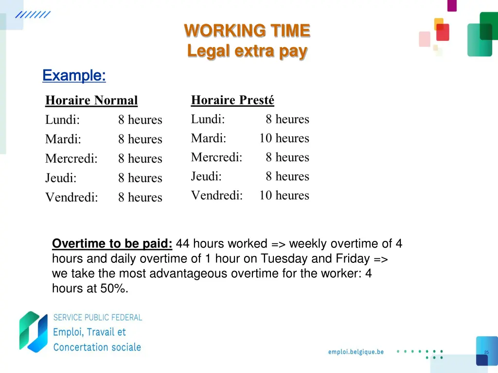 working time legal extra pay 5