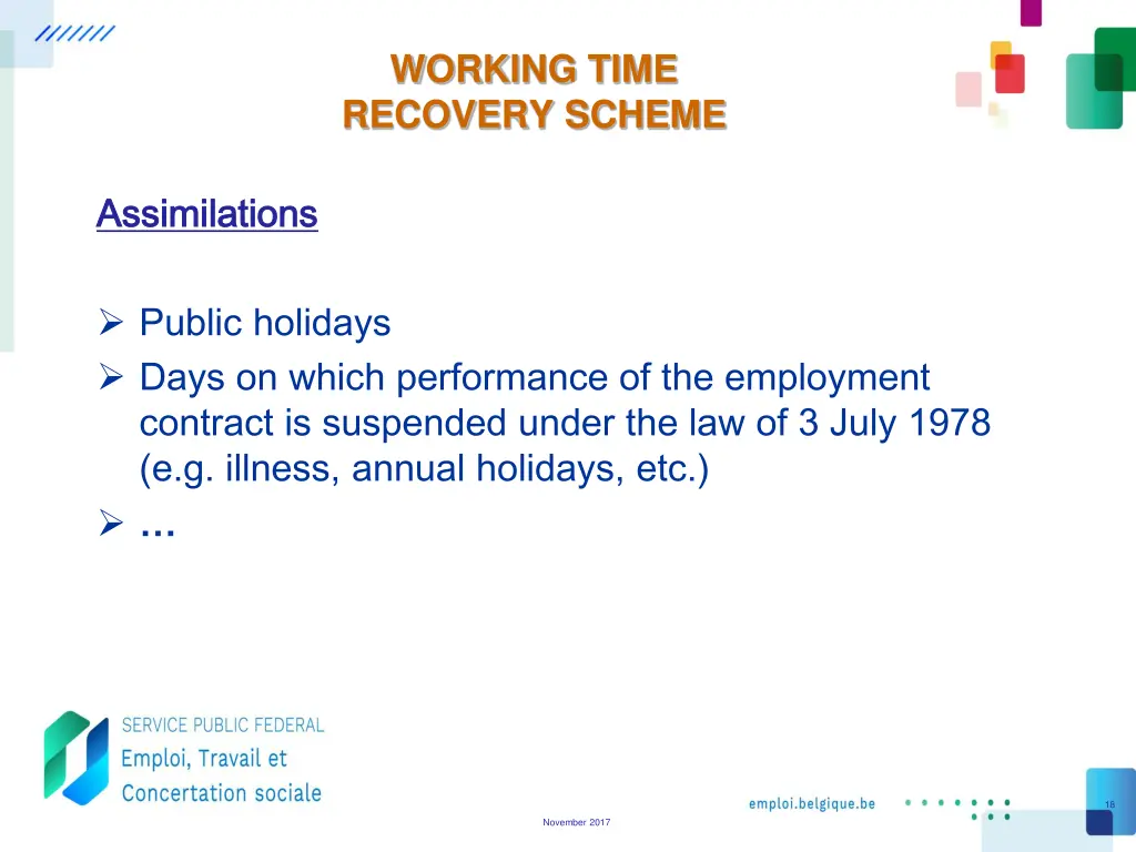 working time recovery scheme 2