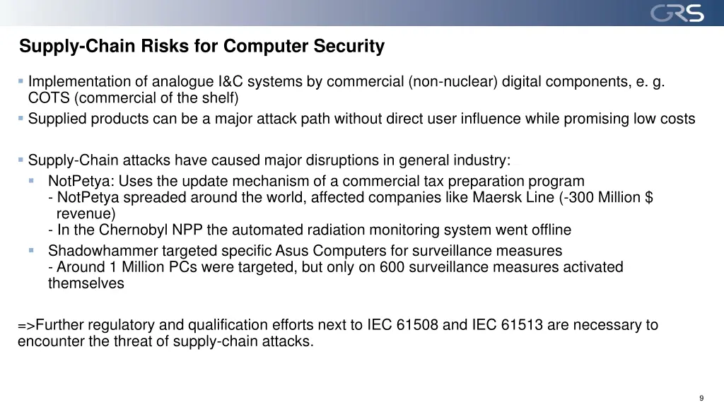 supply chain risks for computer security