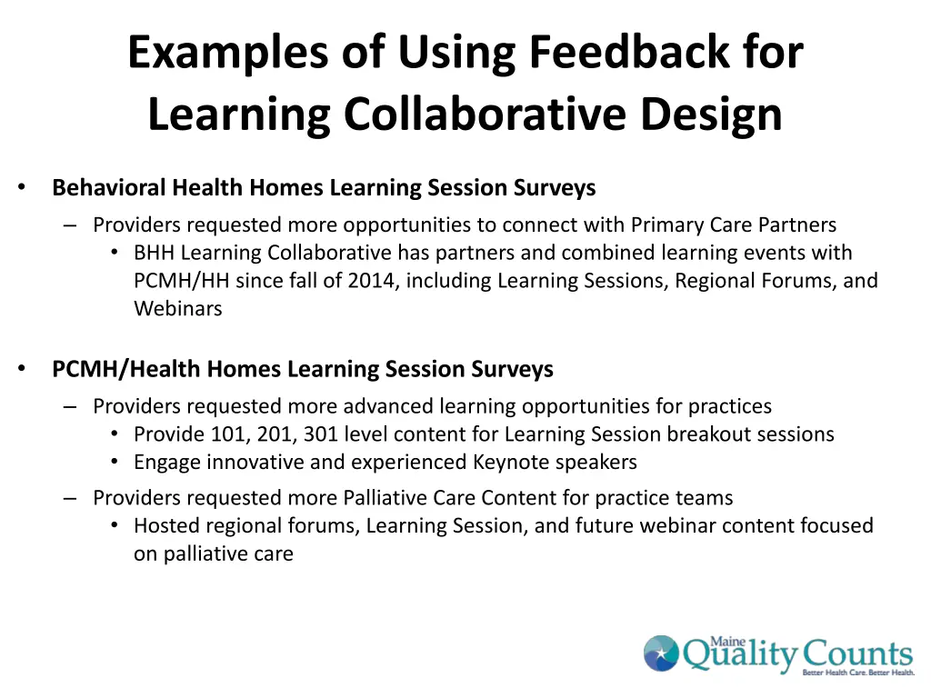 examples of using feedback for learning 1