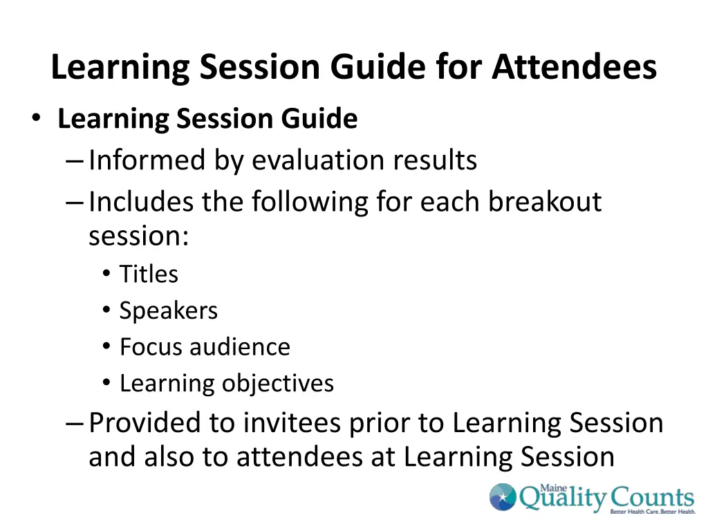 learning session guide for attendees learning