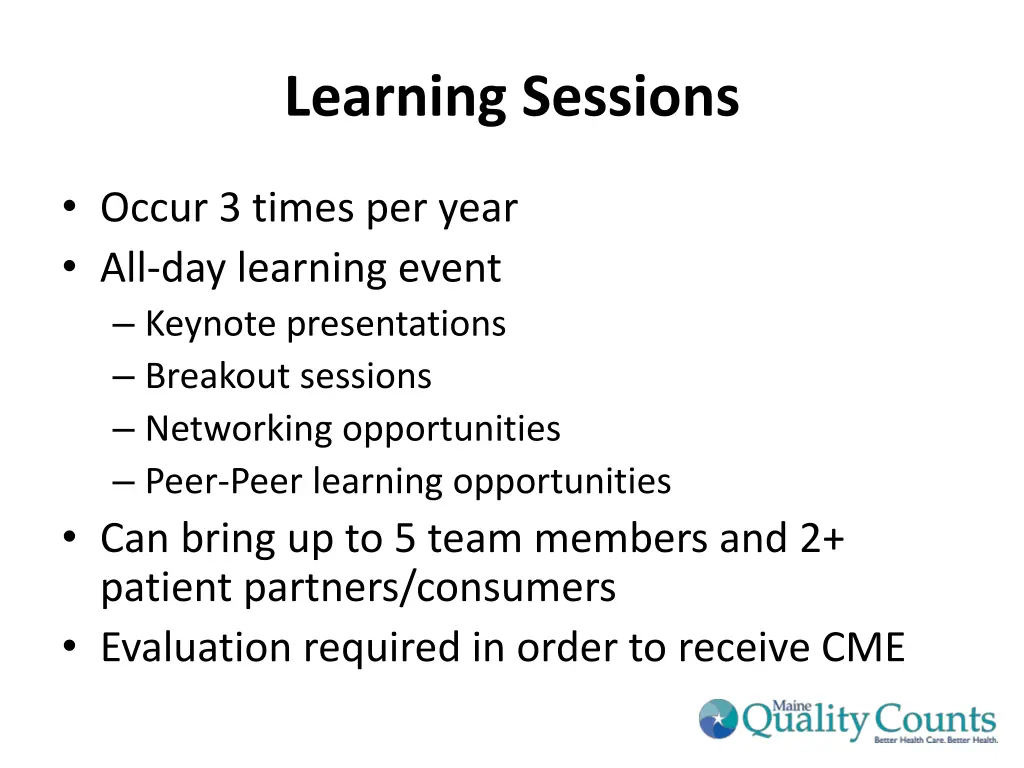 learning sessions