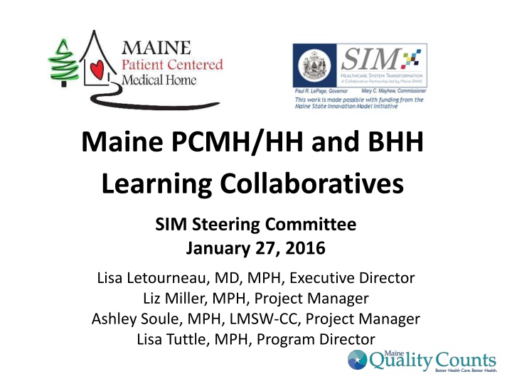 maine pcmh hh and bhh learning collaboratives