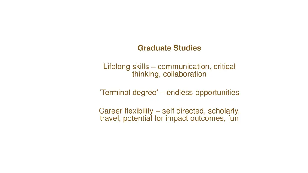 graduate studies