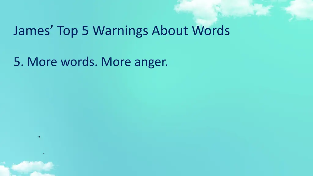 james top 5 warnings about words