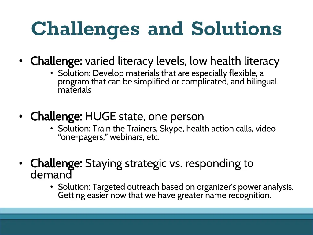 challenges and solutions