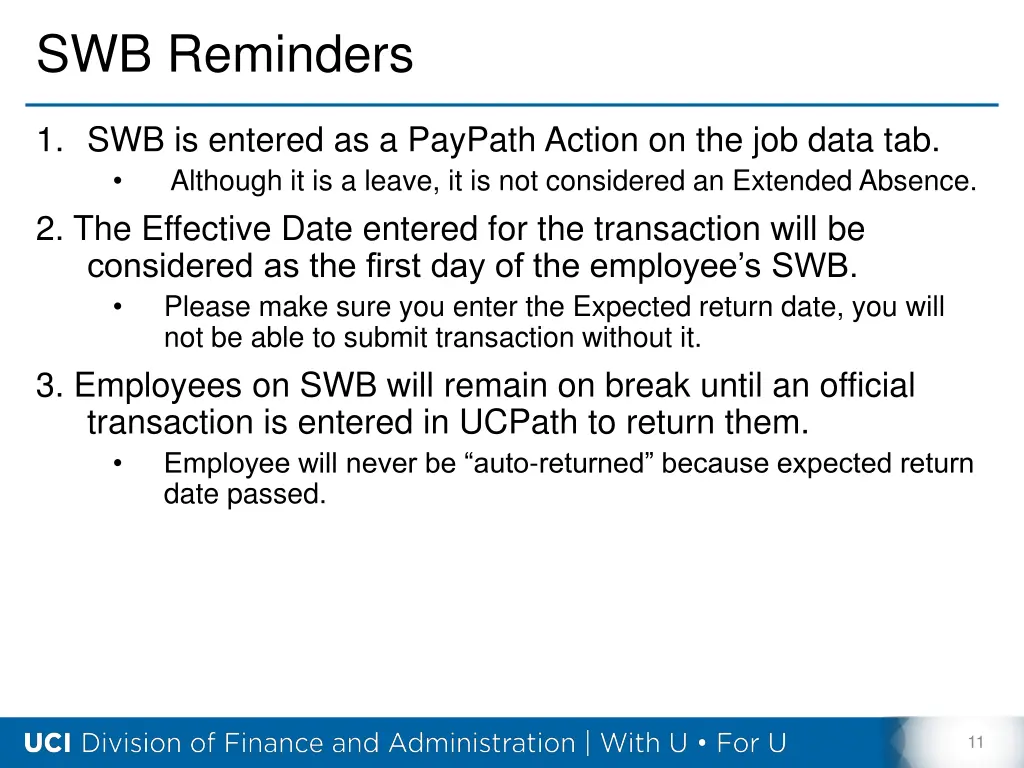swb reminders