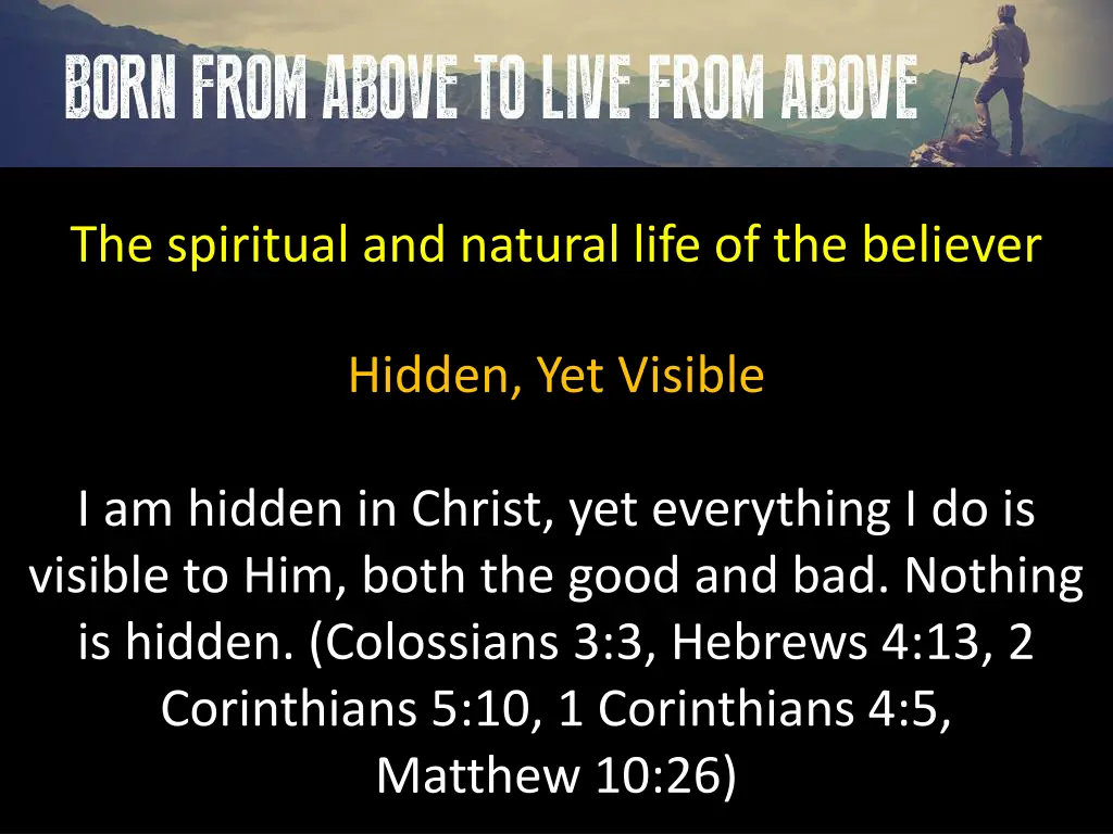 the spiritual and natural life of the believer 4