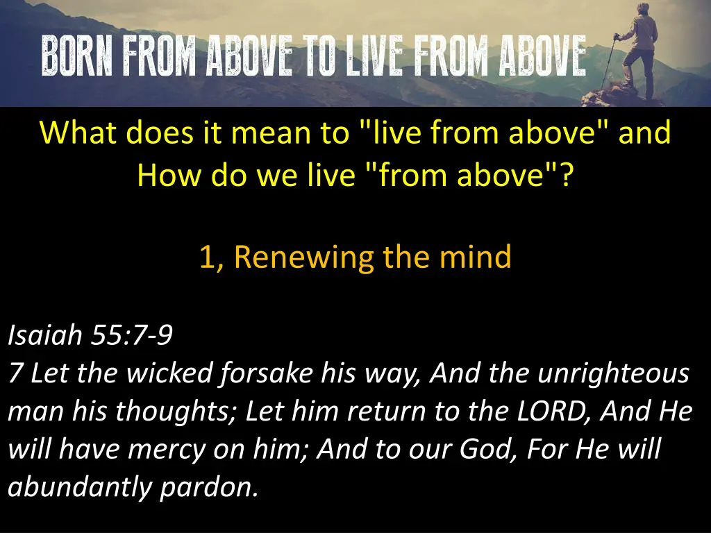 what does it mean to live from above 3