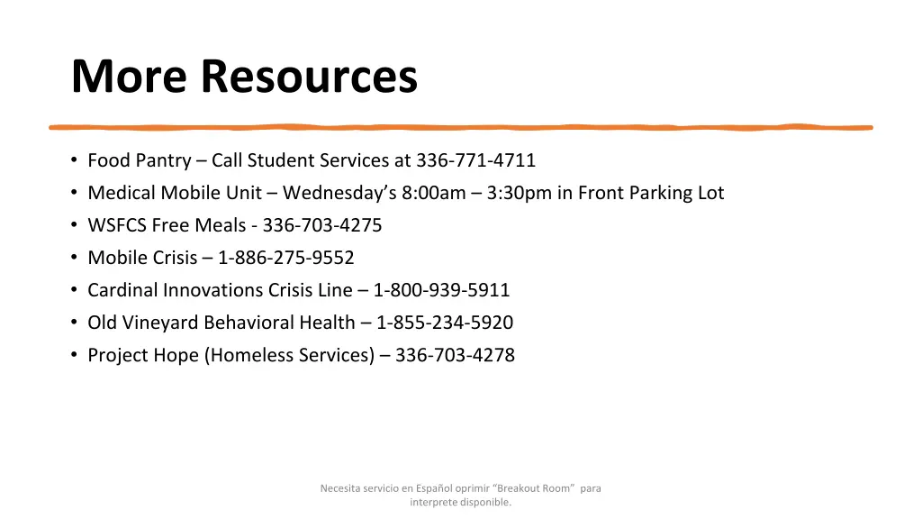 more resources