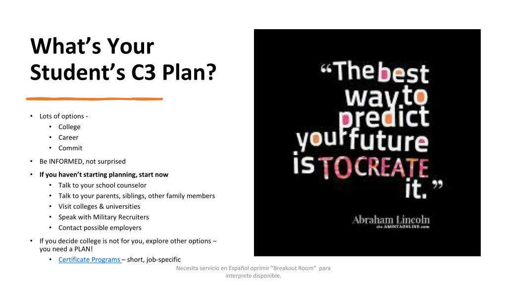 what s your student s c3 plan