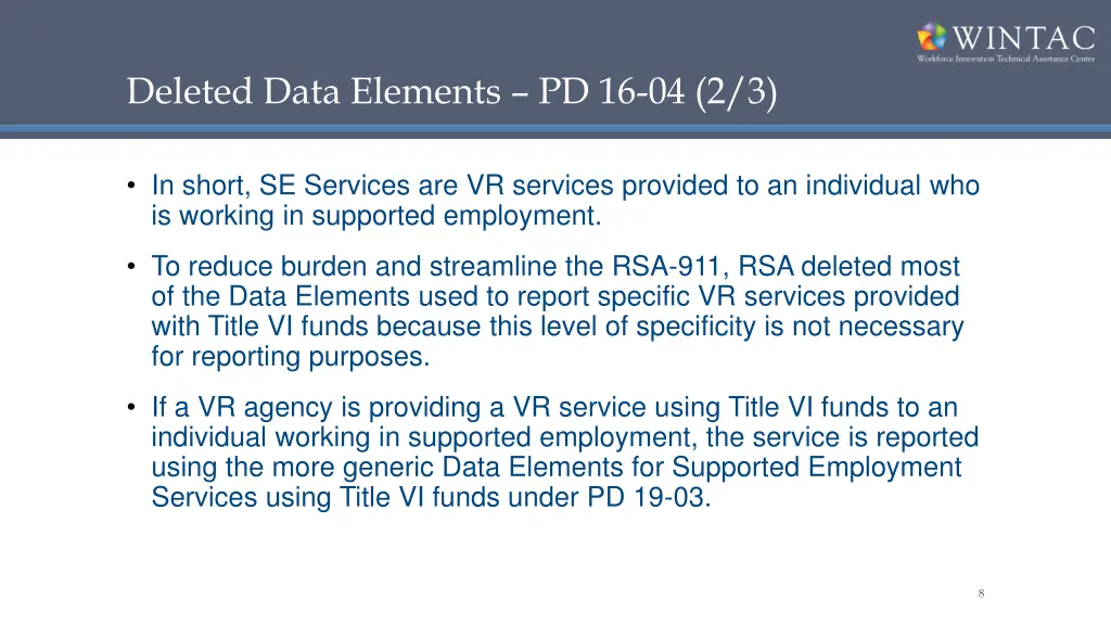 deleted data elements pd 16 04 2 3