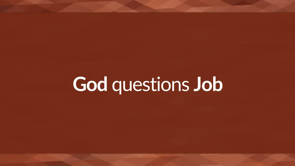 god questions job