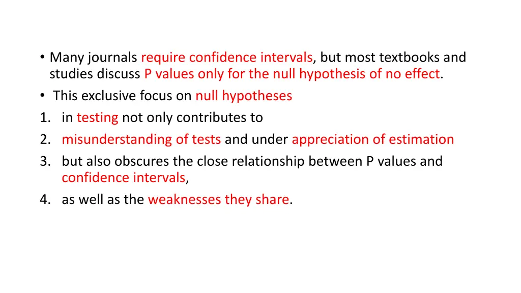 many journals require confidence intervals