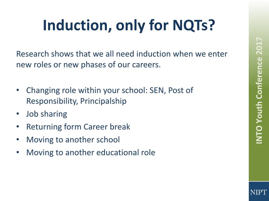 induction only for nqts