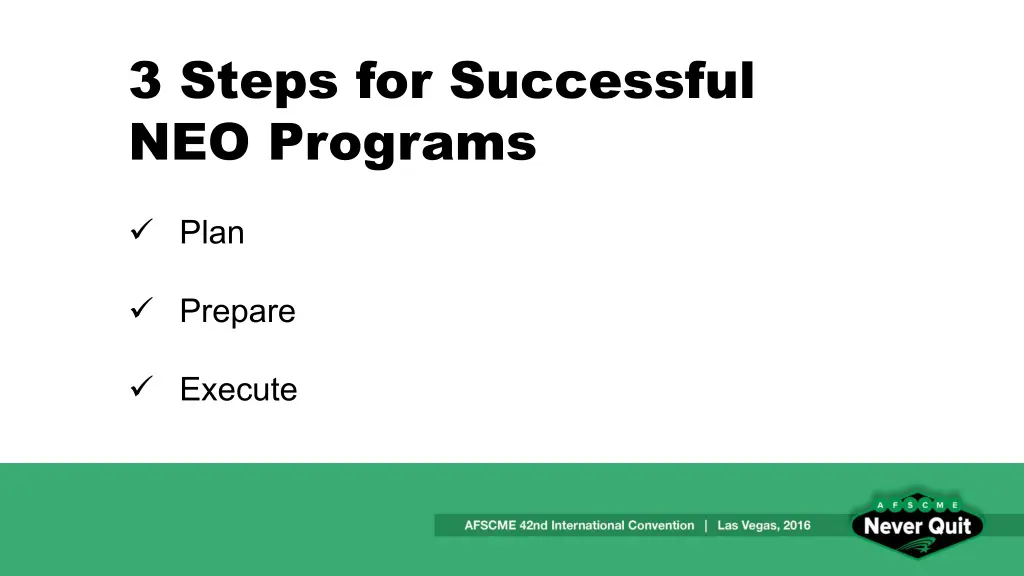 3 steps for successful neo programs