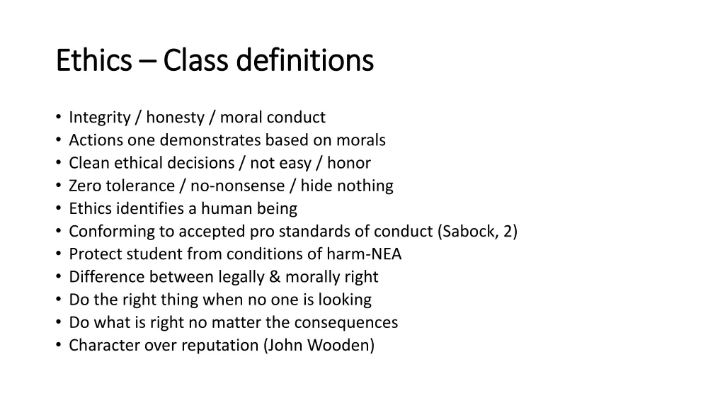 ethics ethics c class definitions lass definitions
