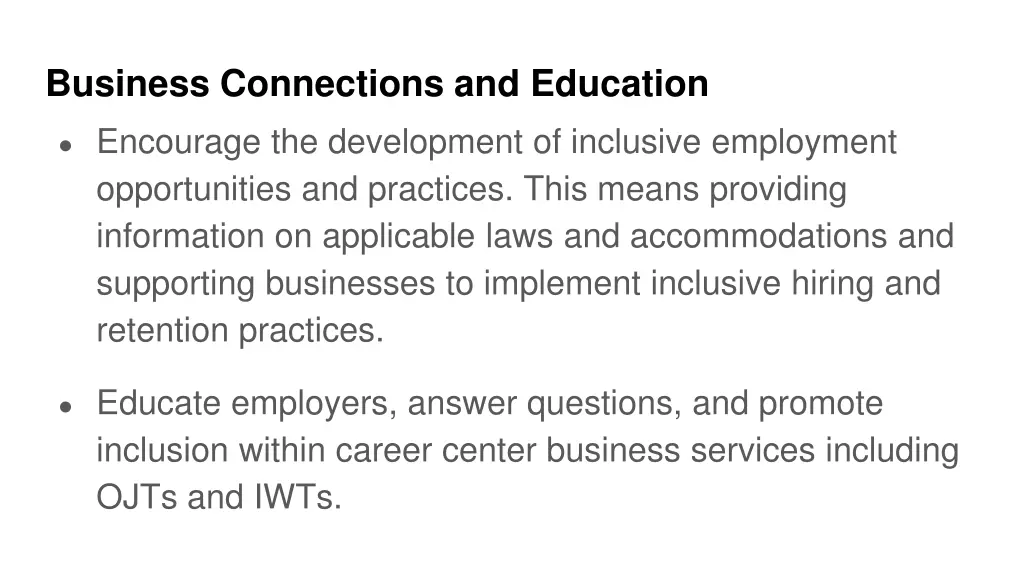 business connections and education
