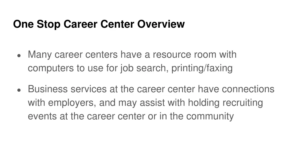 one stop career center overview 1