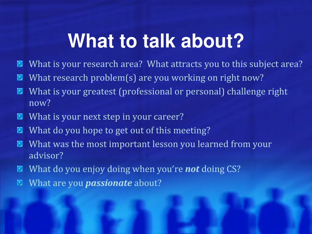 what to talk about