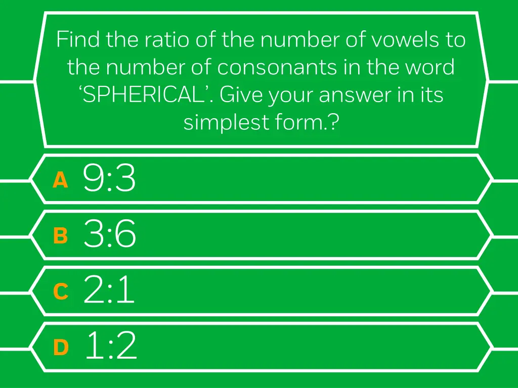 find the ratio of the number of vowels