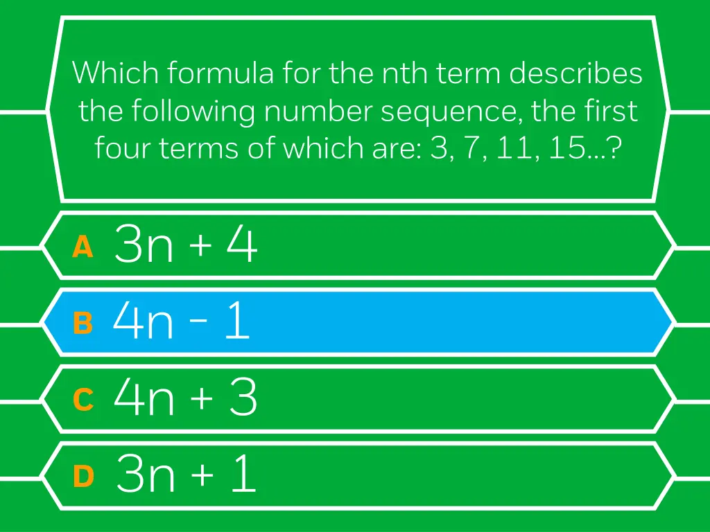 which formula for the nth term describes 1