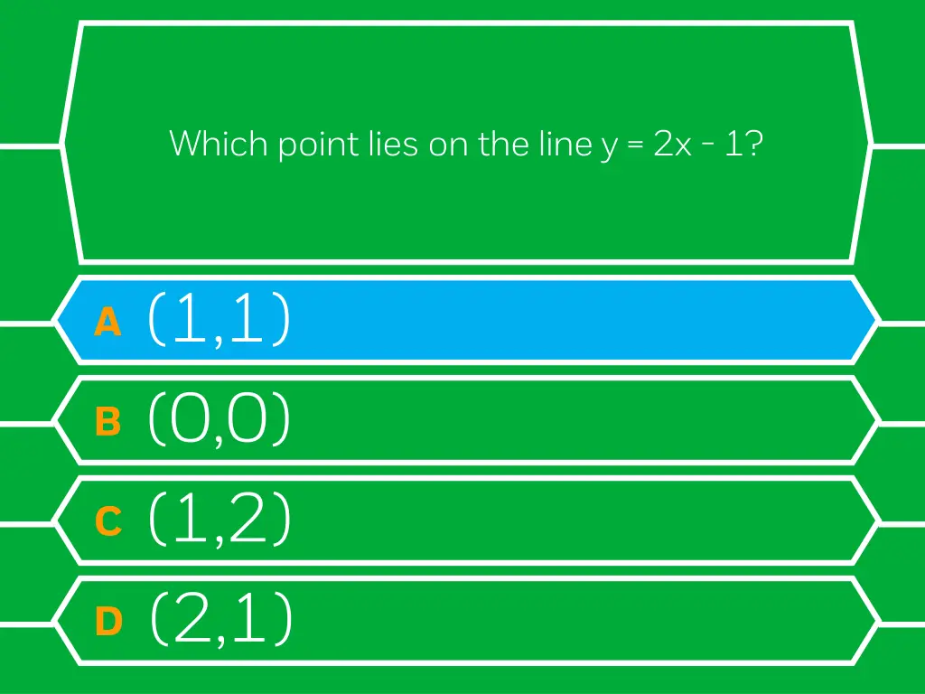 which point lies on the line y 2x 1 1
