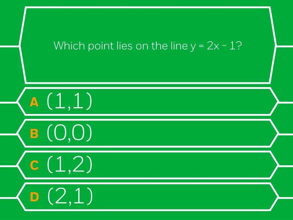 which point lies on the line y 2x 1