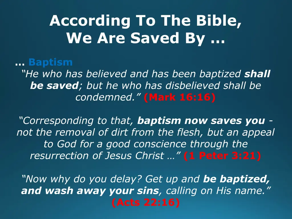according to the bible we are saved by 10
