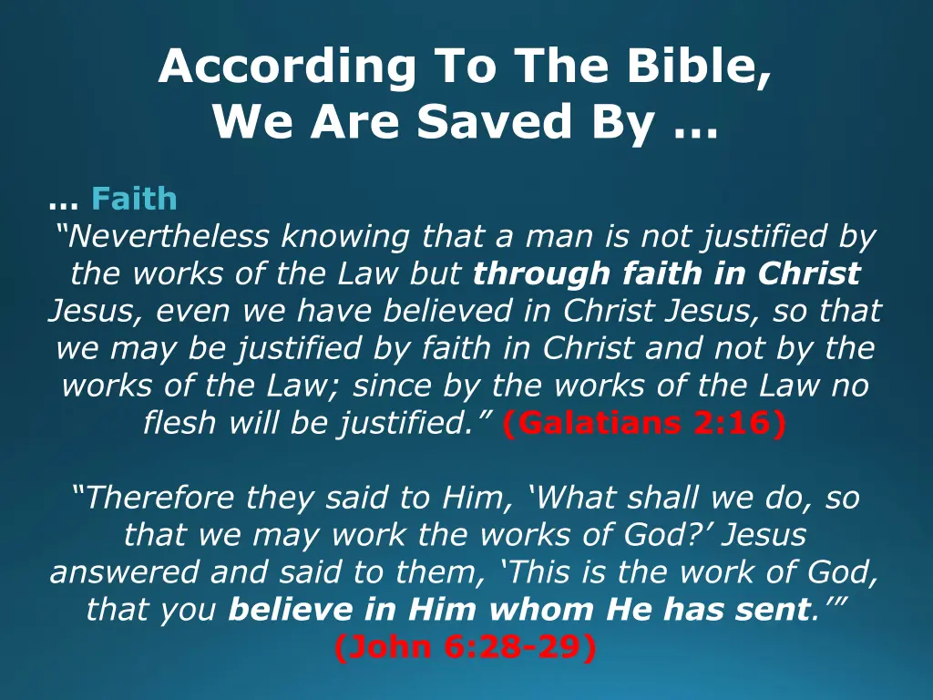 according to the bible we are saved by 12