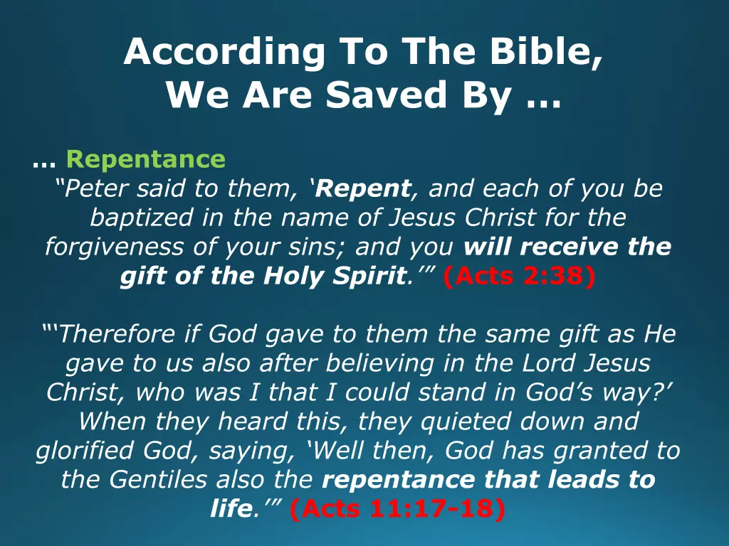according to the bible we are saved by 8