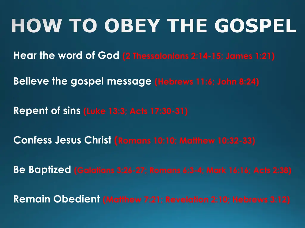 how to obey the gospel