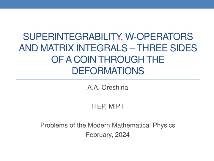 superintegrability w operators and matrix