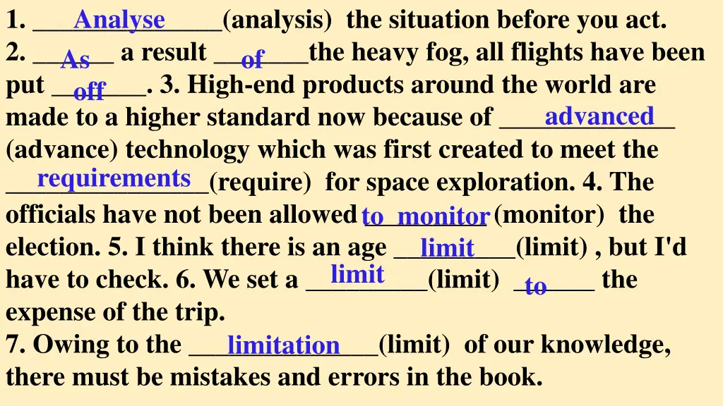 1 analysis the situation before