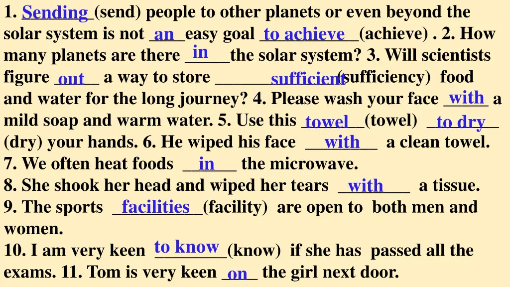 1 send people to other planets or even beyond
