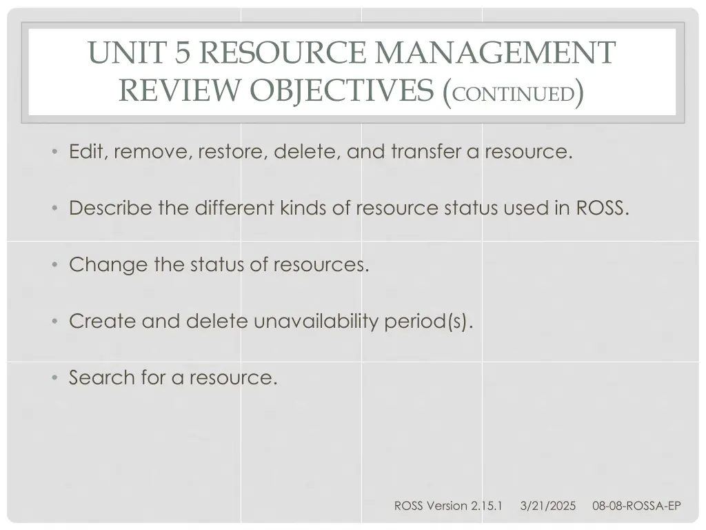 unit 5 resource management review objectives 1