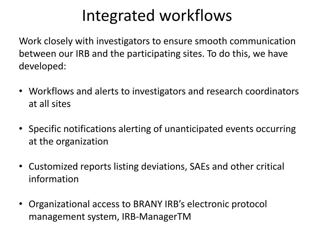 integrated workflows