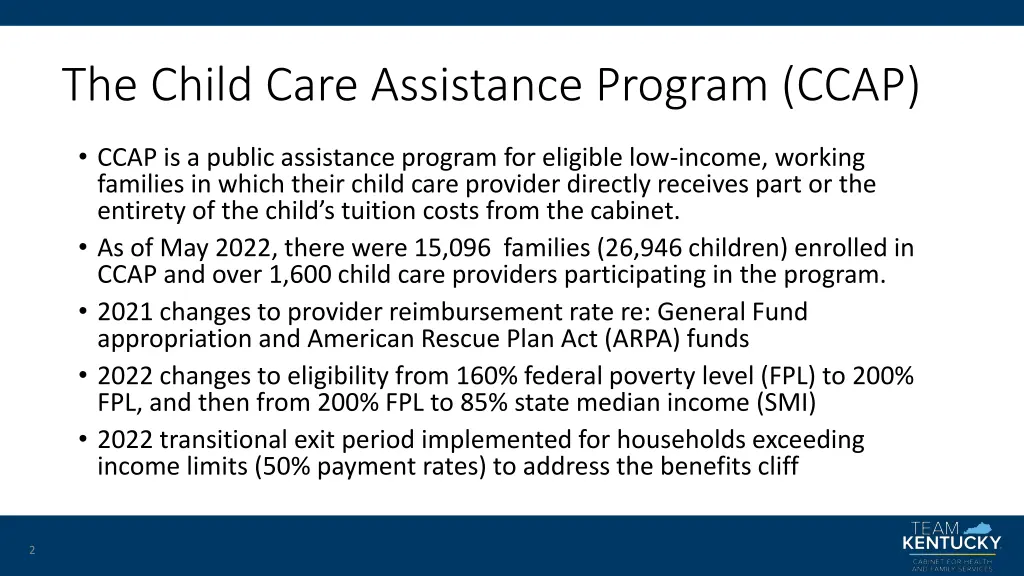 the child care assistance program ccap