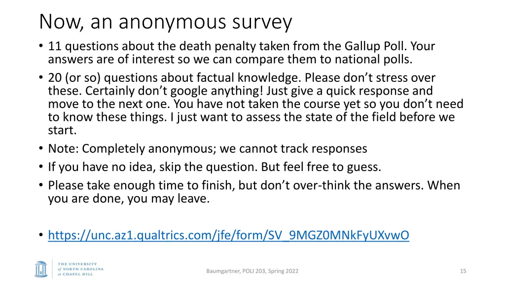 now an anonymous survey 11 questions about
