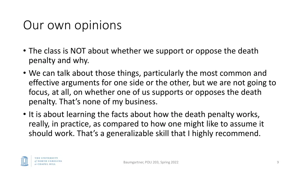 our own opinions